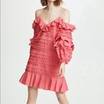 Alexis  Calypso Ruffled Embroidered Fringe Party Dress in Rouge Photo 12