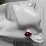 Small 1" Metallic Fuschia Pink Chunky Teardrop Earrings New Photo 4