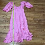 Loeffler Randall  NWT Linen Carmina Curve Seam‎ Long Sleeve Dress Bubblegum Pink Photo 10