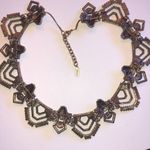 BaubleBar  Elegant Aged Brass Yellow CZ Rhinestone Geometric Statement Necklace Photo 6