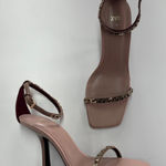 ZARA Heels Womens 36 5 US Pink Chain Detail Square Toe Wrap Ankle Photo 0