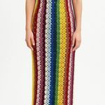 MOTHER Rainbow Crochet Maxi Dress Sleeveless V Neck Boho one size fits all‼️ Yellow Photo 0