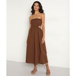 Faithfull the Brand Deva Midi Dress Dark Chocolate US 10 XL Photo 1