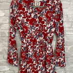 PPLA Red and Blue Floral Patterned Romper Photo 0