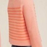 Anthropologie Moth Mock Neck Bell Sleeve Striped Sweater Size M/L Coral Orange Photo 2