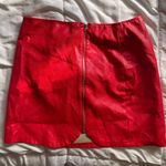 Windsor Red Leather Zip Up Skirt Photo 0