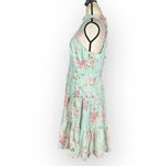 Eliza J  Fit & Flare Knee Length Dress Women's 10 Green Mint Floral Print Halter Photo 3
