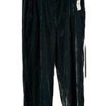 Old Navy  Wide Leg Pants Trousers Women MED Green Velvet Extra High Rise Holidays Photo 0