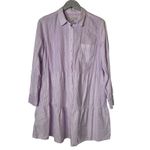 Loft  Lavender Button Front Shirt Dress Photo 0