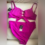 Bar III NWT 2 Piece Bar lll Bikini Swimsuit Neon Orchid Color Size L Photo 2