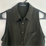 Equipment  100% Silk Black Sleeveless Button Down Tie Waist Blouse Size XS Photo 1