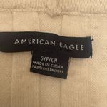American Eagle  Cream Ribbed Button Front Cropped Cardigan Minimalist S Photo 3