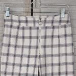 Forever 21 Cropped Flare Leg Stretch Denim Jeans White/Plaid-Small Photo 1