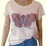 Lucky Brand Size XL Women's Butterfly Graphic T-Shirt, Marshmallow. New Photo 1