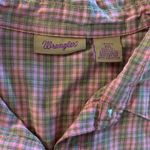 Wrangler Pink Plaid Short Sleeve Button Up Shirt XXL Photo 4