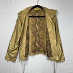 St. John  Sport SoCa Gold Lamb Leather Jacket Women’s Size Medium Photo 4