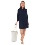 Pomander Place Tuckernuck Navy Shift Dress Medium Coastal Grandmother Preppy Lux Blue Photo 1