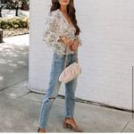 VICI NEW-MALAIA FLORAL CROCHET PEPLUM TOP - IVORY MULTI Photo 4