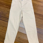 Athleta Sculptek Crop Pants Womens Size 12P Beige Cream High Rise Straight Leg Photo 0