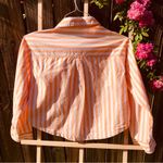 No Comment Orange/White Strip Crop Shirt M Photo 6