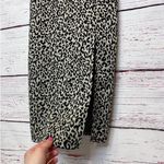 ZARA Women's Leopard Print Bodycon Dress Black Size Medium Square Neck Side Slit Photo 2