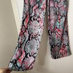 Valery Kovalska Pink Python silk drawstring straight leg lounge pants size small Photo 4