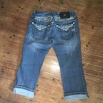 Miss Me  bling fantasy border size 26 cuffed Capri jeans Photo 2