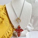 925 Sterling Silver Carnelian Gemstone With Holder Necklace Womens Jewelry Orange Photo 2