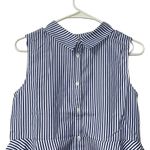 English Factory English Factor Girls Kids stripe Blue and White High-low Top/Blouse(Size 13/14) Photo 0