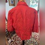 Bandolino LINEN CROP JACKET w Floral Red and Yellow Scarf, Sz 20 plus Size Photo 3