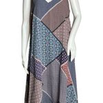 Artisan NY  Dress Women Small Multicolor Tile Patchwork Swing Handkerchief Hippie Photo 0