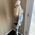 We The Free  winter Striped V-Neck Sweater - Blue and Yellow Photo 3