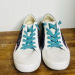 Dolce Vita Zina Sneaker Women's 6.5 Leopard Splash Fabric Silver Shimmer Glitter White Photo 1