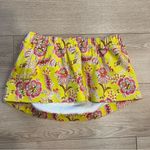 Maeve NWT Anthropologie  Yellow Pink Floral Strapless Crop Top Size 6 Photo 6