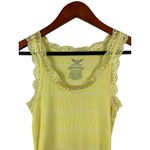 Faded Glory Yellow Lace Trim Ribbed Tank Top By  XS Photo 2