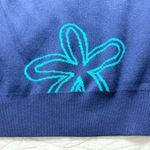 Dokotoo Floral Knit Sweater Boho Crew Neck GrandmaCore Long Sleeve Navy XL NWT Blue Photo 4