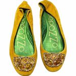 APEPAZZA Simba Ballet Flat Yellow Suede Rhinestones Round Toe Leather Shoes 8 Photo 7