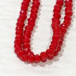 Freedom Red Glass Beaded Single Strand Necklace Jewelry Photo 1