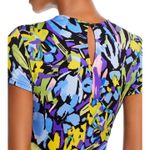 AQUA  Floral Print‎ Ruched Bodycon Mini Dress Short Sleeve XS Photo 4