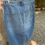 Denim Midi Skirt with Front Slit Blue Size undefined Photo 9