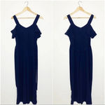 Elodie  Navy Cold Shoulder Jumpsuit Size M Photo 1