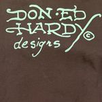 Ed Hardy Navy Koi Fish Logo On Back Cropped Pullover Sweatshirt XL NWT Photo 2