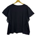 Old Navy Womens Top Size 4X Black Eyelet Flare Short Sleeve Boho Whimsigoth NWT Photo 2