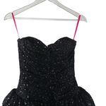Betsey Johnson Black Strapless Sequin Tulle Mini Dress Y2K Prom Women’s Size 2 Photo 2