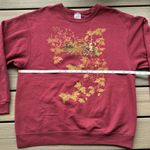 Jerzees Vintage Burgundy Red Wine Country Vineyard Art Pullover Sweatshirt sz L Photo 3