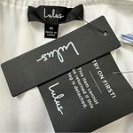 Lulus NWT  Adoring the Weekend White Blue Striped Wrap Midi Dress, Sz Medium Photo 11