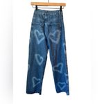 Topshop  W26 petite heart graffiti denim straight jeans. Photo 1
