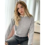 Heartloom Asher Gray Cable Knit Cropped Sweater Photo 17