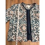H&M  Boho Jacquard Knit Open Front Blazer Geometric Print Jacket Size‎ 10 Photo 4