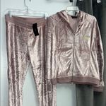 BCBGMAXAZRIA  Pink Misted Grape Velour Tracksuit XL Photo 1